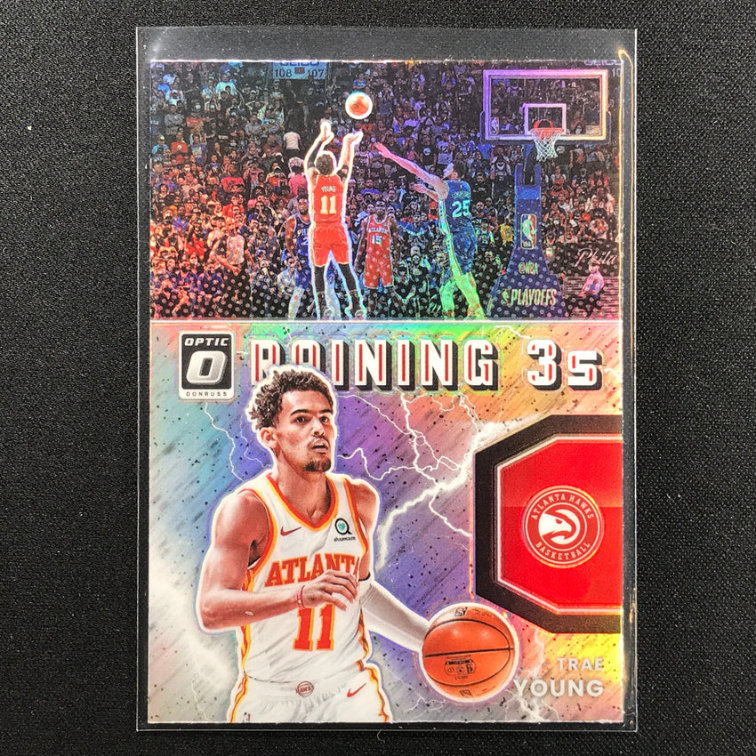 2021-22 Donruss Optic TRAE YOUNG Raining 3s Holo Silver #1