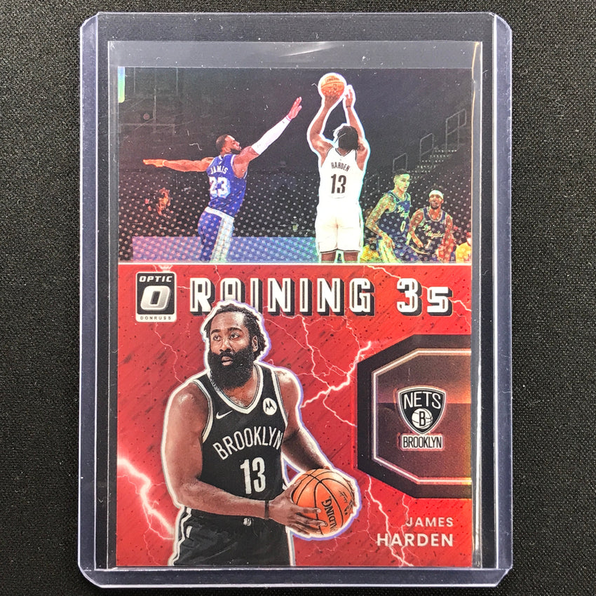 2021 22 Donruss Optic James Harden Raining 3s Red 21 99 Cherry Collectables