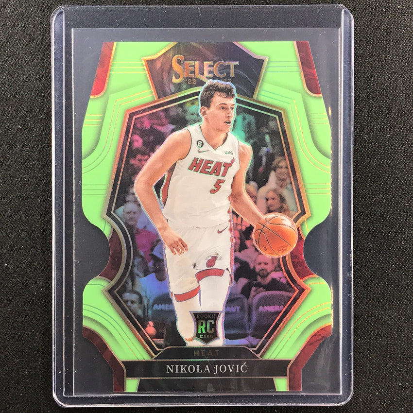 2022-23 Select Nikola Jovic Premier Level Rookie Light Green Die-cut 47/49