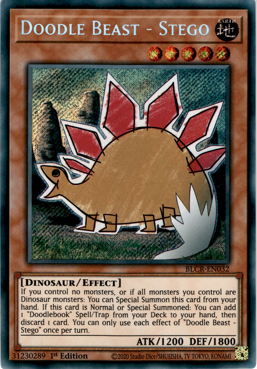 Doodle Beast - Stego - BLCR-EN032 - Secret Rare 1st Edition