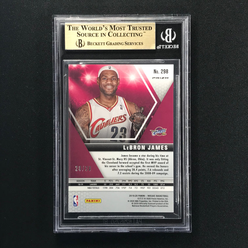 Lebron James 2019-2020 Player outlet Of The Day Beckett Graded 9.5 +Mosaic Lebron James