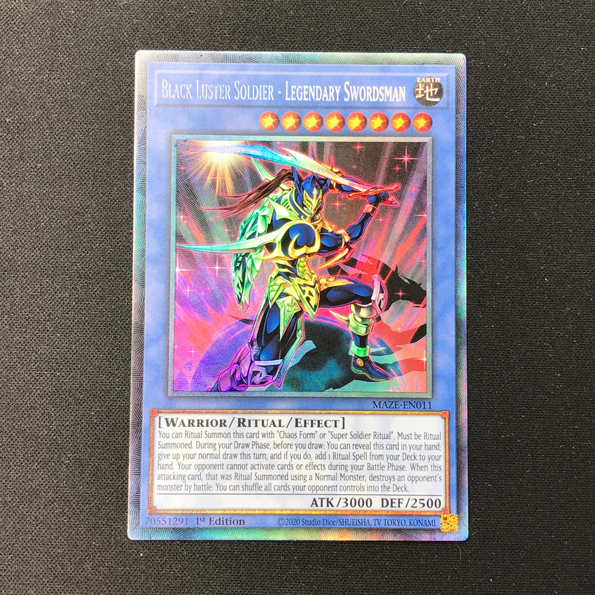 COLLECTOR'S RARE Black Luster Soldier - Legendary Swordsman - MAZE-EN011 - 1st Edition