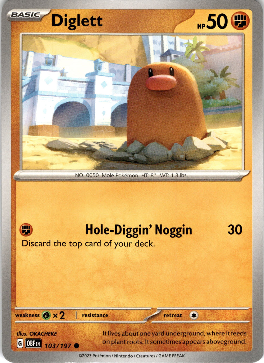 Playset (4) 4x Diglett - 103/197 - Common Obsidian Flames – Cherry ...