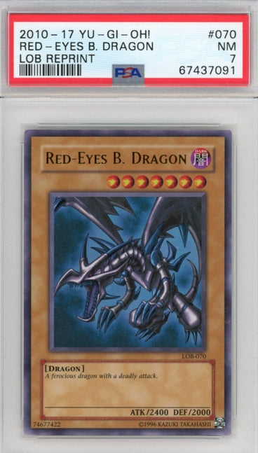 PSA 7 2010-2017 Reprint Red-Eyes B. Dragon - LOB-070 - Ultra Rare 091 ...