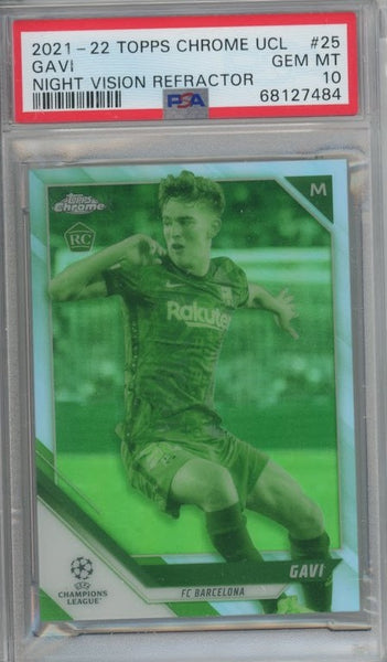 2021-22 Topps Chrome Uefa Ucl Gavi Rookie Night Vision 191/225 Psa 10 –  Cherry Collectables