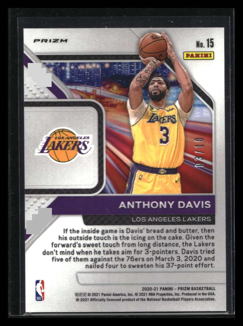 2020-21 Prizm Anthony Davis Downtown Bound Gold 3/10