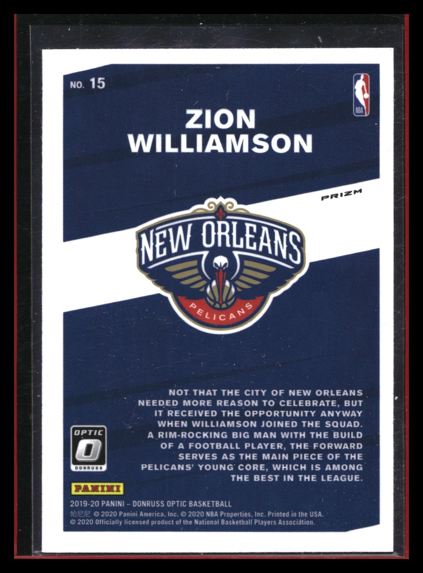 Zion williamson Donruss sale optic purple sho