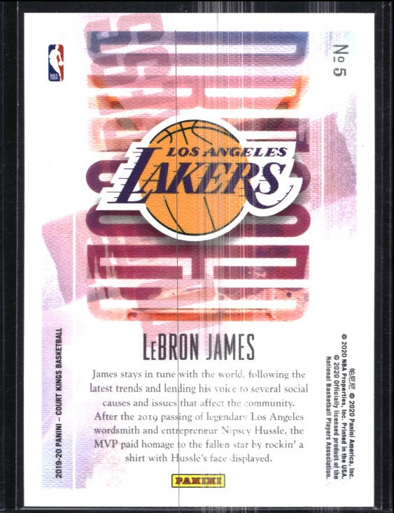 2019-20 Court Kings Lebron James Dressed To Impress Base No 5