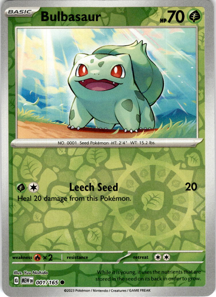 Bulbasaur - 001/165 - Reverse Holo Scarlet & Violet 151