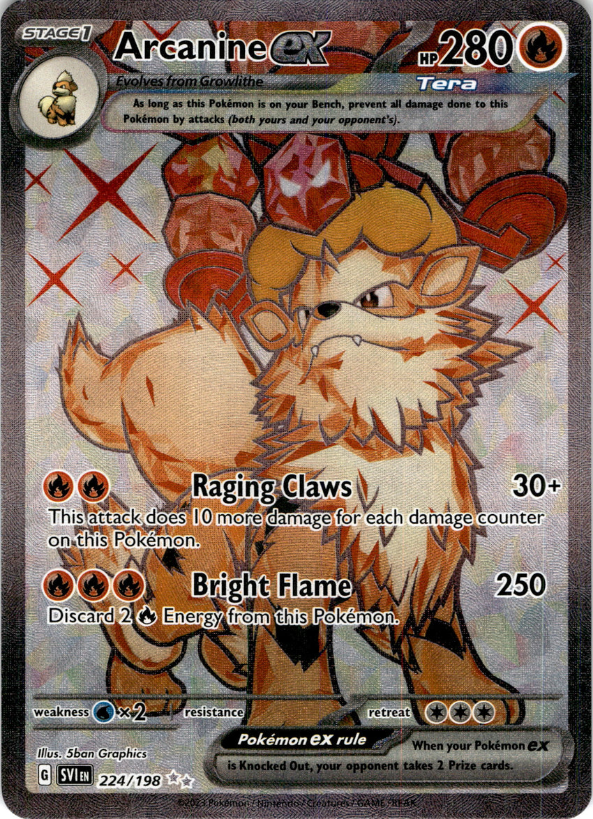 Arcanine ex - 224/198 - Full Art Secret Rare