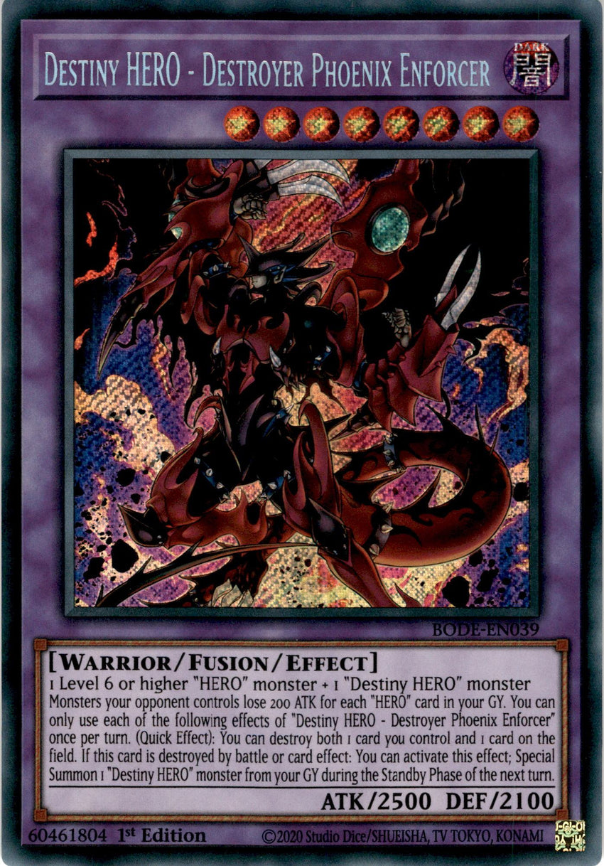 Destiny Hero - Destroyer Phoenix Enforcer - Bode-en039 - Secret Rare 1 ...