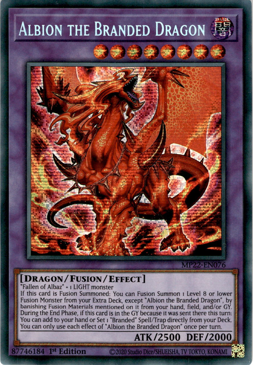 Albion the Branded Dragon - MP22-EN076 - Prismatic Secret Rare 1st Edi ...