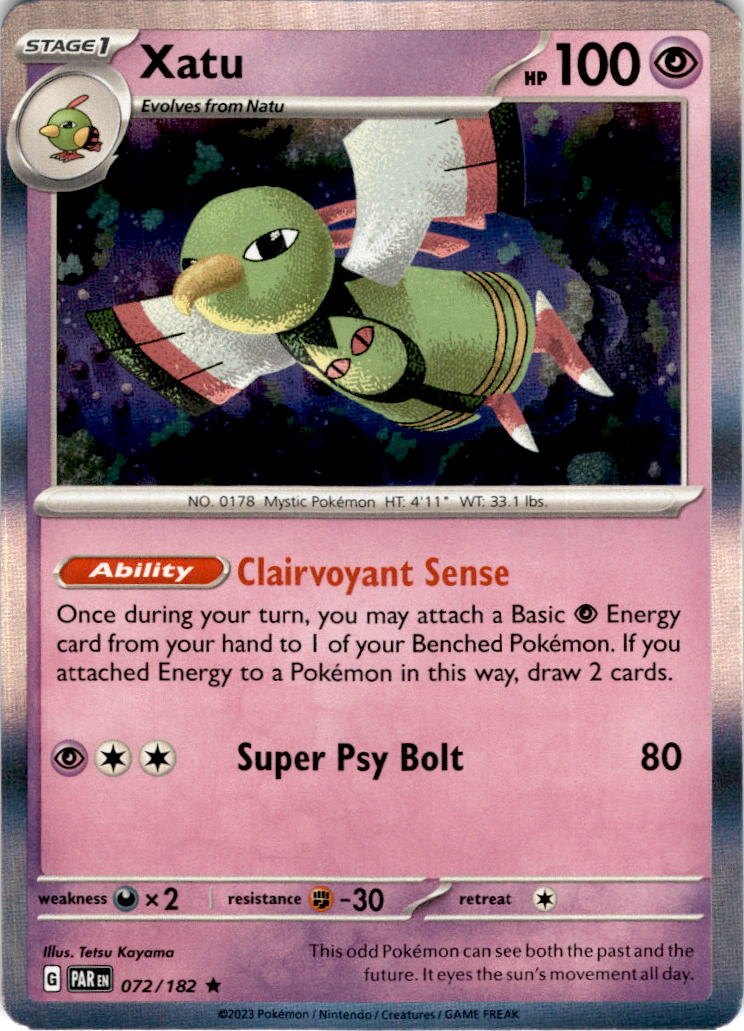 Xatu - 072/182 - Holo Rare Paradox Rift